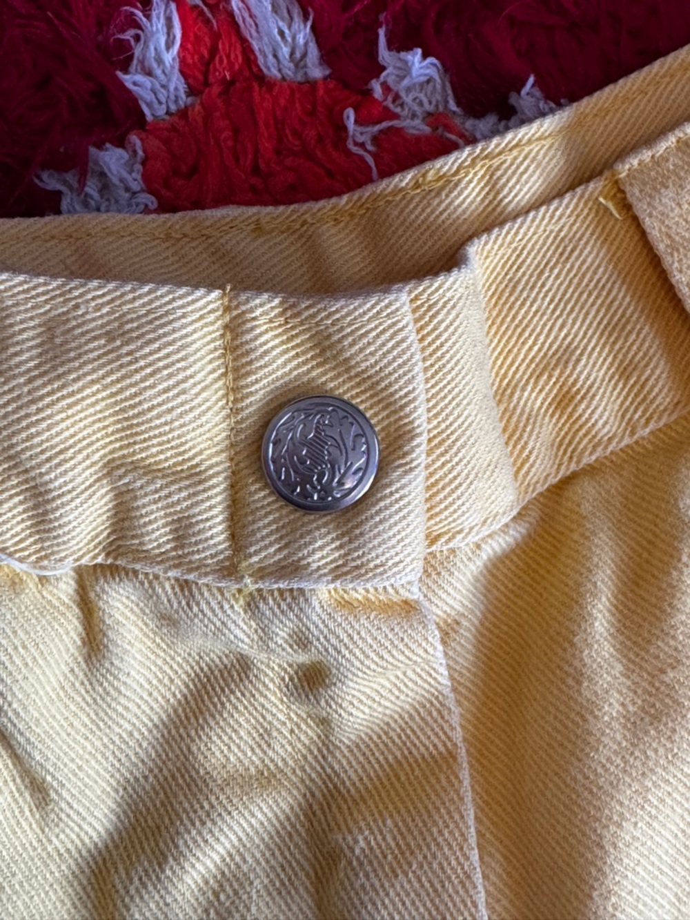 70s Vintage Butter Yellow High waisted Jeans Sz XS - Picture 5 of 12
